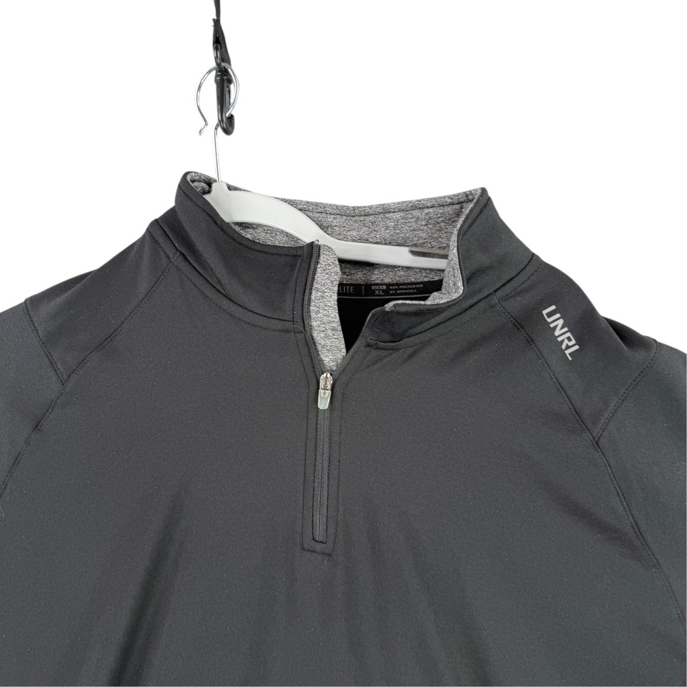 UNRL Elite Quarter Zip Pullover Men XL Black Activewear Long Sleeve 11022